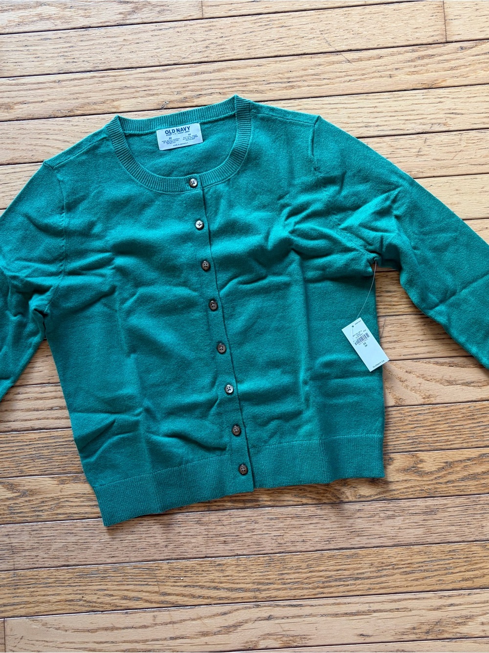 Old Navy Green Button-Front Crewneck Cardigan